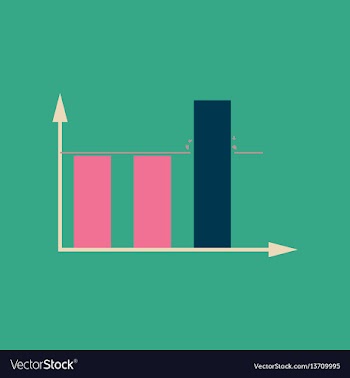 Flat web icon on stylish background economy graph vector image