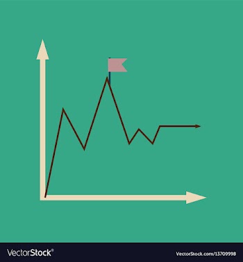Flat web icon on stylish background economy graph vector image