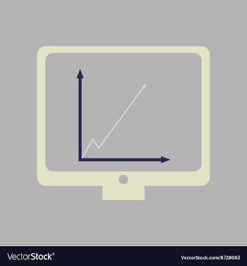 Flat web icon on stylish background economy graph vector image