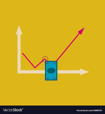 Flat web icon on stylish background money graph vector image