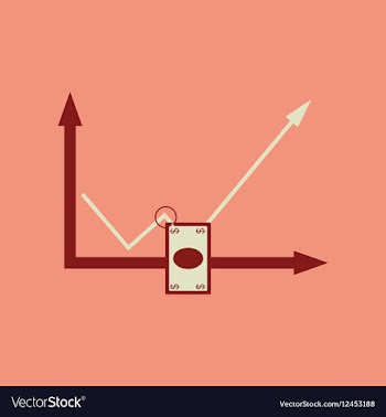 Flat web icon on stylish background money graph vector image