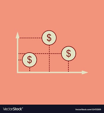 Flat web icon on stylish background money graph vector image