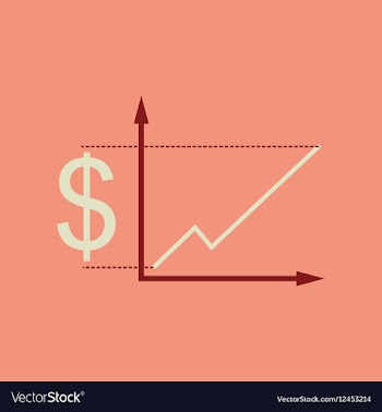 Flat web icon on stylish background money graph vector image