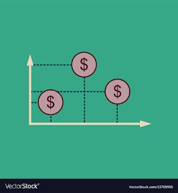 Flat web icon on stylish background money graph vector image