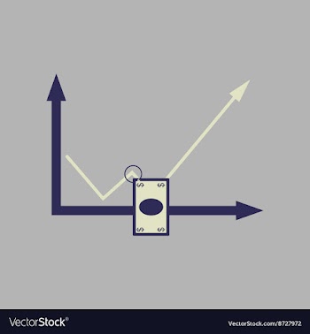Flat web icon on stylish background money graph vector image
