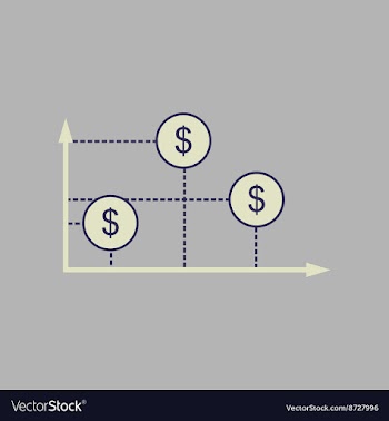 Flat web icon on stylish background money graph vector image