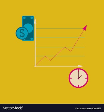Flat web icon on stylish background time money vector image