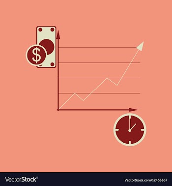 Flat web icon on stylish background time money vector image