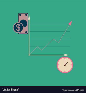 Flat web icon on stylish background time money vector image