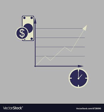 Flat web icon on stylish background time money vector image