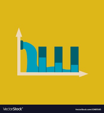 Flat web icon on stylish background water chart vector image