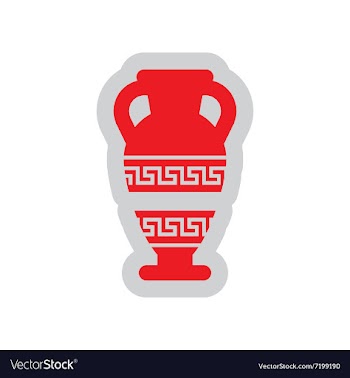 Flat web icon on white background amphora vector image