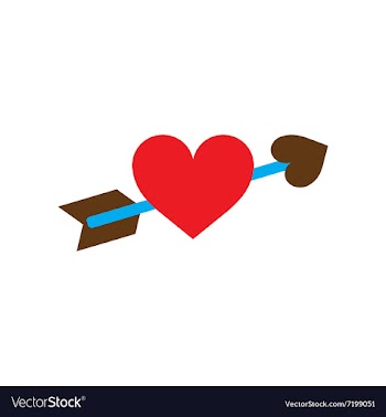 Flat web icon on white background arrow heart vector image