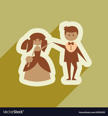 Flat web icon on white background bride and groom vector image