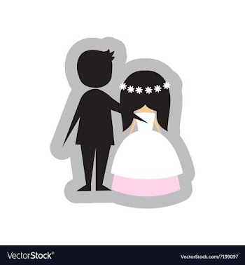 Flat web icon on white background bride and groom vector image