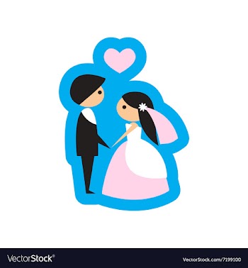 Flat web icon on white background bride and groom vector image