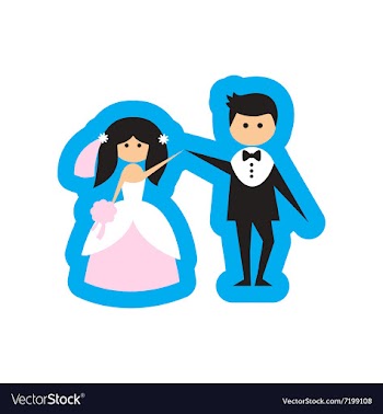 Flat web icon on white background bride and groom vector image