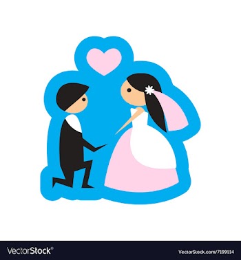 Flat web icon on white background bride and groom vector image
