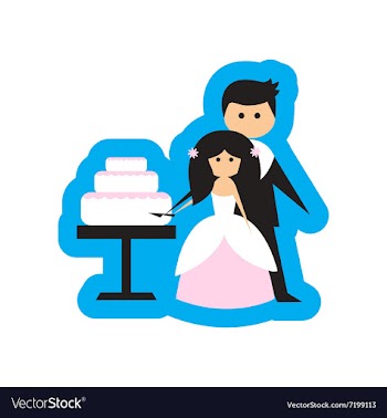 Flat web icon on white background Bride Groom Cake vector image