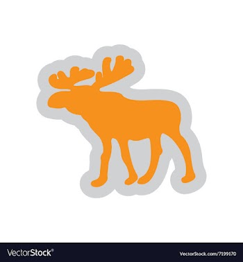 Flat web icon on white background Elk vector image