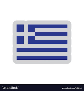 Flat web icon on white background flag of Greece vector image