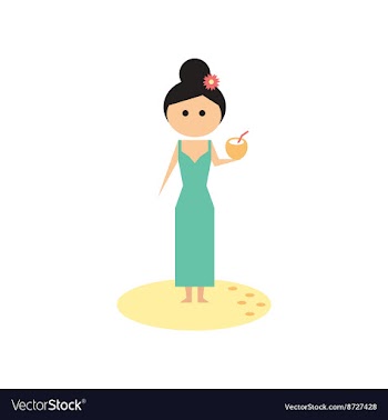 Flat web icon on white background girl cocktail vector image