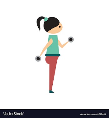 Flat web icon on white background girl dumbbell vector image