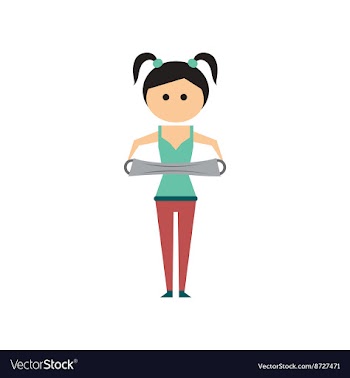 Flat web icon on white background girl stretching vector image