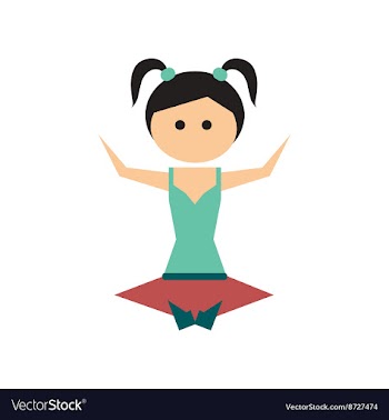 Flat web icon on white background girl stretching vector image