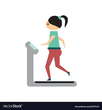 Flat web icon on white background girl treadmill vector image