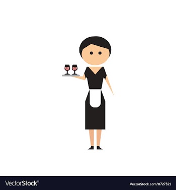 Flat web icon on white background girl waitress vector image