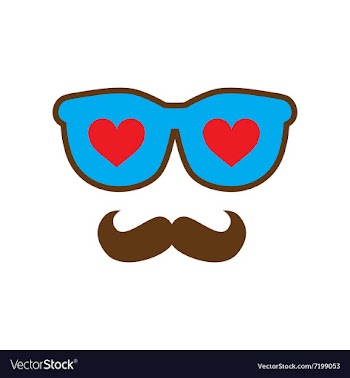 Flat web icon on white background glasses mustache vector image