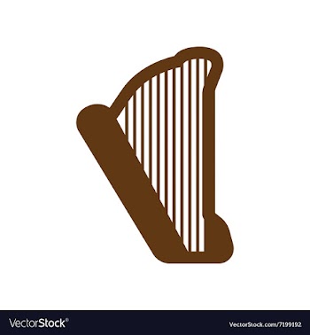 Flat web icon on white background harp vector image