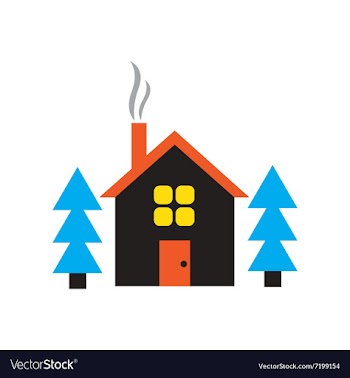 Flat web icon on white background house in forest vector image