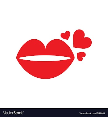 Flat web icon on white background lip heart vector image