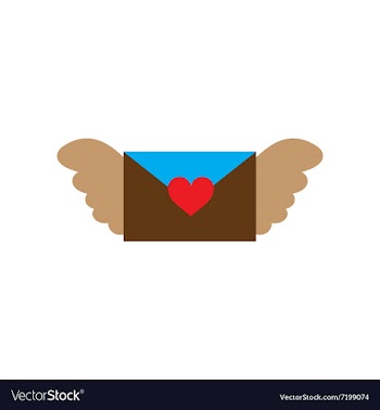Flat web icon on white background love letter vector image