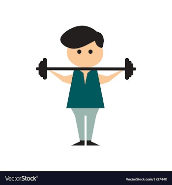 Flat web icon on white background man barbell vector image