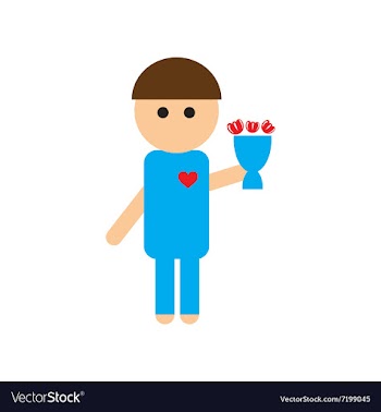 Flat web icon on white background man bouquet vector image