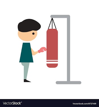 Flat web icon on white background man boxing vector image
