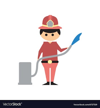 Flat web icon on white background Man firefighter vector image