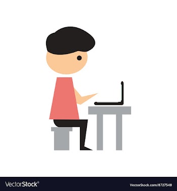 Flat web icon on white background Man programmer vector image