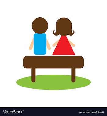 Flat web icon on white background man woman bench vector image