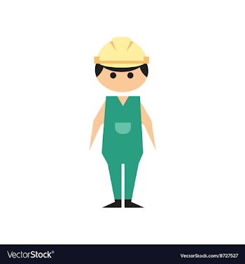 Flat web icon on white background Man worker vector image
