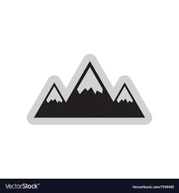Flat web icon on white background mountains vector image