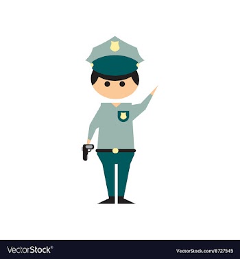 Flat web icon on white background police officer vector image