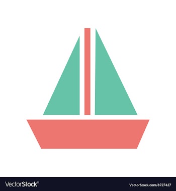 Flat web icon on white background sailing ship vector image