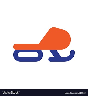 Flat web icon on white background Snowmobile vector image