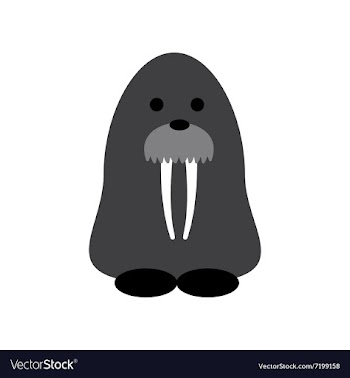 Flat web icon on white background walrus vector image