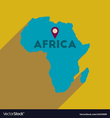 Flat web icon with long shadow Africa vector image