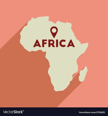 Flat web icon with long shadow africa vector image